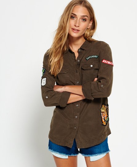 Superdry Militærskjorte med lapper Militærskjorte med lapper