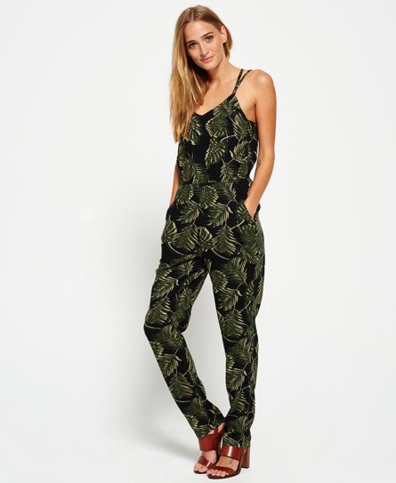 Womens - Tropical Jumpsuit in Shadow Leaf | Superdry