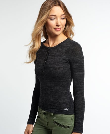 Superdry Top Essentials Twist Yarn Grandad Top Essentials Twist Yarn Grandad