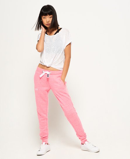 pink slim joggers