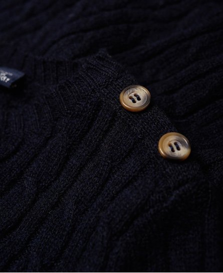 Womens - Croyde Cable Knit Jumper in Eclipse Navy | Superdry