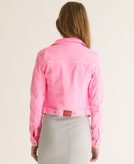 Womens - Skinny denim jacket in Phospho Pink | Superdry