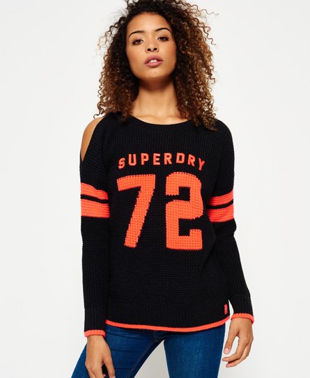 Superdry Schulterfreier Varsity Strickpullover Schulterfreier Varsity Strickpullover69713