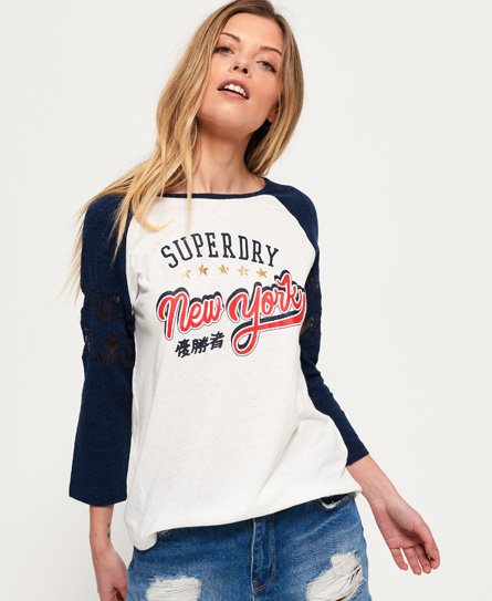 Superdry Lace Insert Baseball-topp Lace Insert Baseball-topp