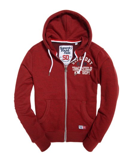 Superdry Zip-up sweatshirt - track burgundy marl/red 