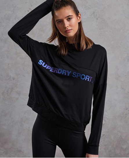 Superdry Crop Φούτερ SD Sport με Κουκούλα Crop Φούτερ SD Sport με Κουκούλα
