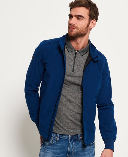 Hombre – Chaqueta Harrington de lana Nordic en Azul Marino Superdry ES
