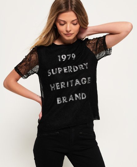 Superdry Lace Graphic-T-skjorte Lace Graphic-T-skjorte