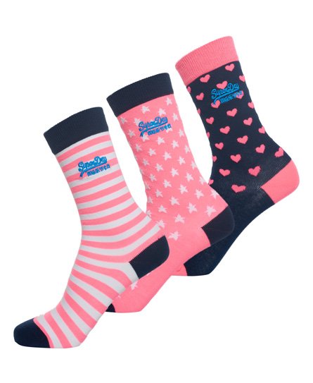 Superdry Fluro Pink Sock Triple Pack Fluro Pink Sock Triple Pack