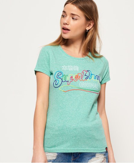 Superdry Meliertes T-Shirt mit Ziernaht Meliertes T-Shirt mit Ziernaht