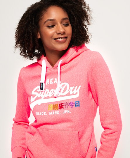 Superdry Vintage Logo Hoodie mit Strassbesatz Vintage Logo Hoodie mit Strassbesatz