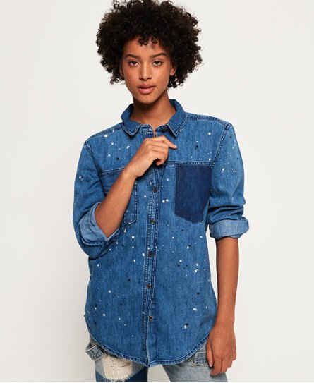Superdry Oversized Denim Shirt Oversized Denim Shirt