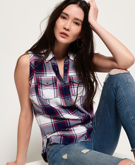 Superdry Sleeveless Boyfriend Shirt Sleeveless Boyfriend Shirt