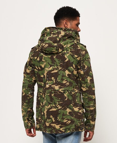 Men s Rookie Splatter Para Parka Jacket in Camo Splatter Superdry UK