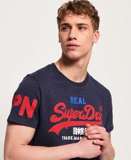 Men's Vintage Logo Tri T-shirt in Techno Navy Marl | Superdry US