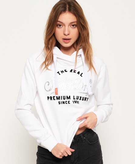 Superdry Luxury Embossed Foil Crop Hoodie Luxury Embossed Foil Crop Hoodie77480