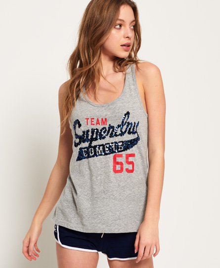Superdry Cekinowa koszulka bez rękawów Team Comets Cekinowa koszulka bez rękawów Team Comets75968