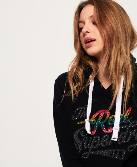 Superdry Rock Rhinestone Hoodie Rock Rhinestone Hoodie