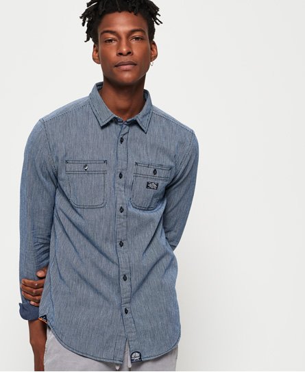 Superdry Indigo Loom Long Sleeve Shirt Indigo Loom Long Sleeve Shirt