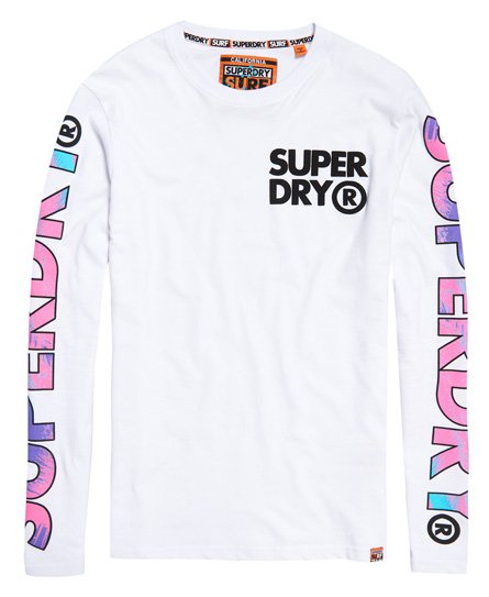 Mens - Echo Beach Long Sleeve T-Shirt in Optic | Superdry