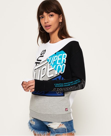 Superdry Skater Colour Block Sweatshirt Skater Colour Block Sweatshirt
