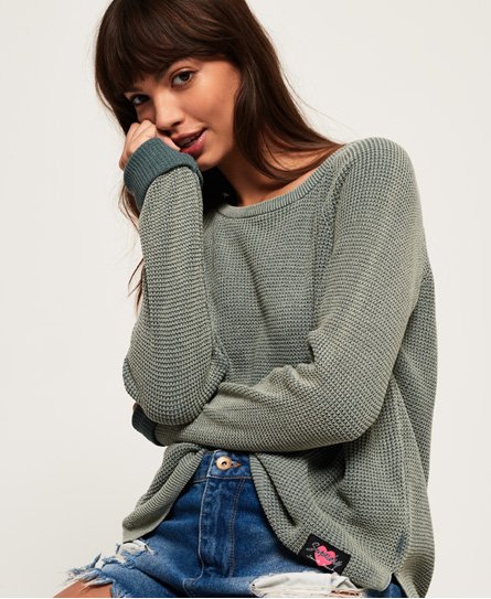 Superdry Waffle Acid Wash Knit Jumper Waffle Acid Wash Knit Jumper
