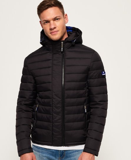 Men's - Fuji Double Zip Hooded Jacket in Black | Superdry UK