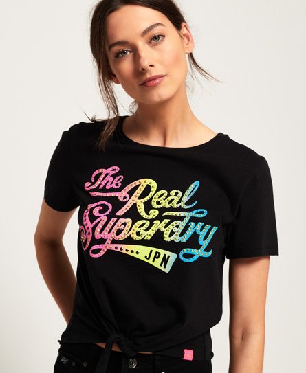 Superdry T-shirt noué à l'avant The Real SDry T-shirt noué à l'avant The Real SDry