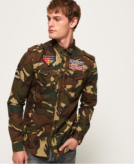 Superdry Pitkähihainen Army Tropics -kauluspaita Pitkähihainen Army Tropics -kauluspaita