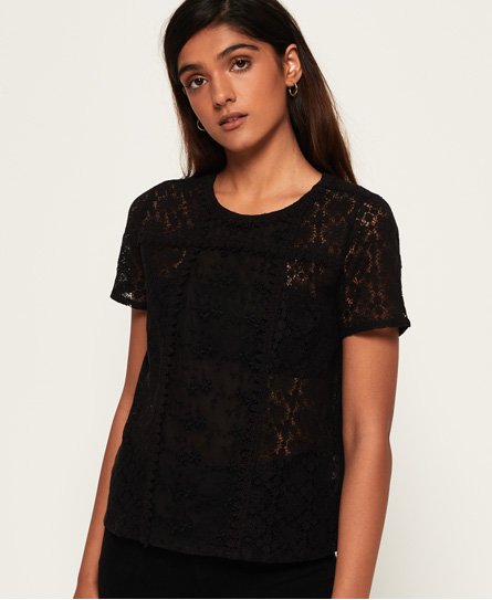 Superdry Ella lace Panelling T-Shirt Ella lace Panelling T-Shirt