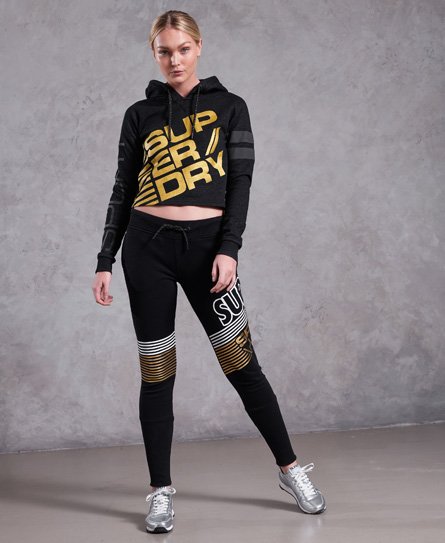 black and gold superdry hoodie