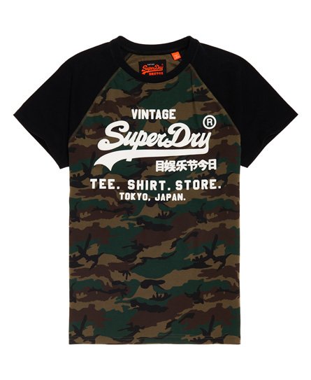 Superdry Shirt Shop Camo Raglan-T-skjorte Shirt Shop Camo Raglan-T-skjorte