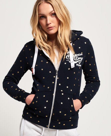 pop logo vintage rhinestone hood Ladies Superdry for  Hoodies  Women   Sweatshirts