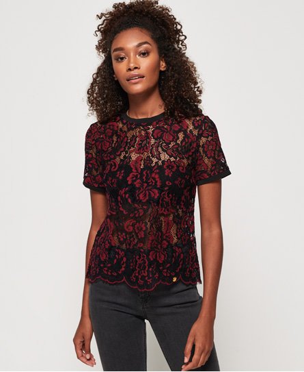 Superdry Tori All Over Eyelash Lace T-Shirt Tori All Over Eyelash Lace T-Shirt