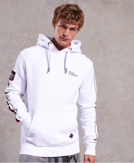 Superdry white hoodie discount mens