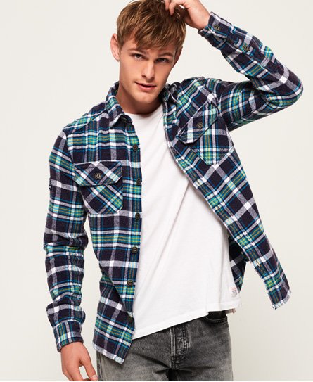 superdry checked shirt with hood