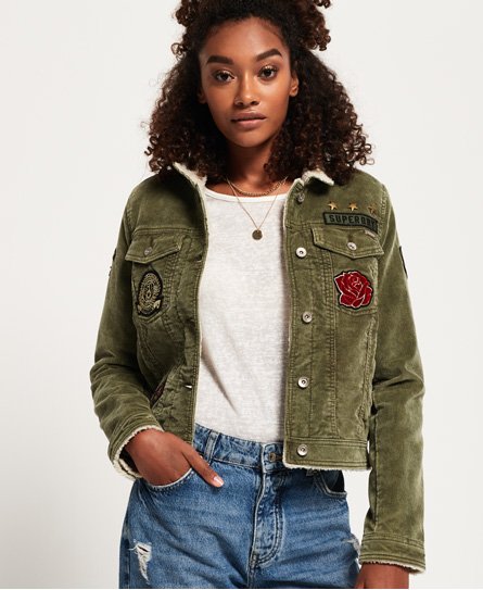 Superdry Girlfriend Kordjacke mit Borgfutter Girlfriend Kordjacke mit Borgfutter