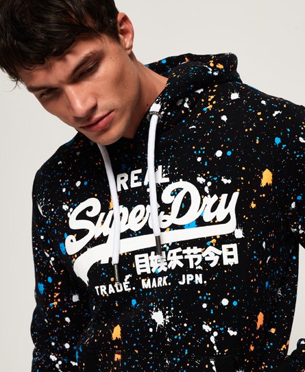 vintage hoodie logo splatter Logo Splatter Heren voor  Vintage  Hoodies Hoodie Superdry