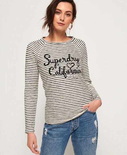 Superdry Blossom top med raglan og applikation Blossom top med raglan og applikation