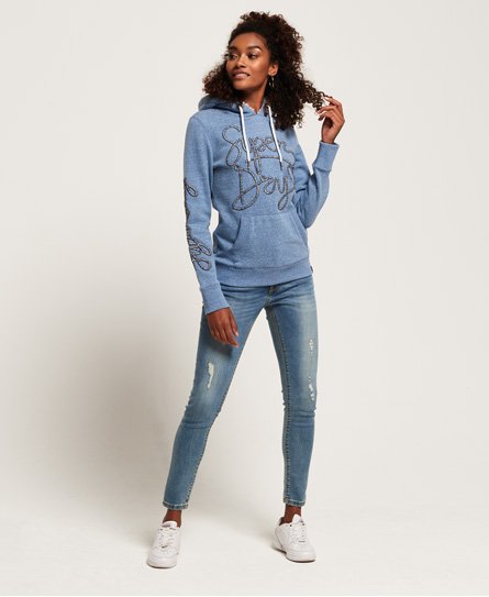 superdry aria applique borg hoodie