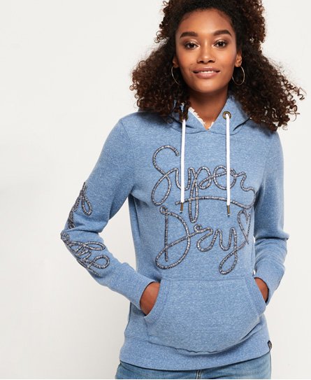 superdry aria applique borg hoodie