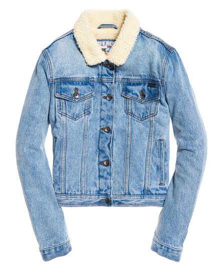 Superdry Borg Girlfriend jakke Dame Jakker og yttertøy Superdry Denim Girlfriend jakke Dame Jakker og yttertøy