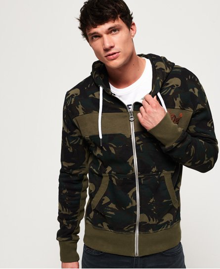 Superdry Vintage Logo Camo Panel Zip Hoodie Vintage Logo Camo Panel Zip Hoodie