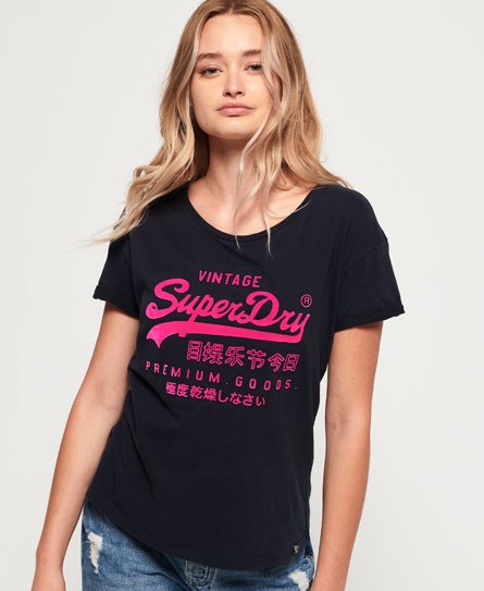 Superdry T-shirt boyfriend slim Premium Goods gaufré T-shirt boyfriend slim Premium Goods gaufré