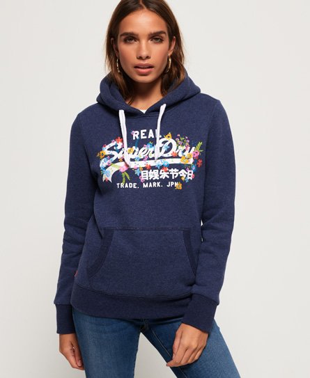 Superdry Vintage Logo Hoodie mit geflockter Stickerei Vintage Logo Hoodie mit geflockter Stickerei