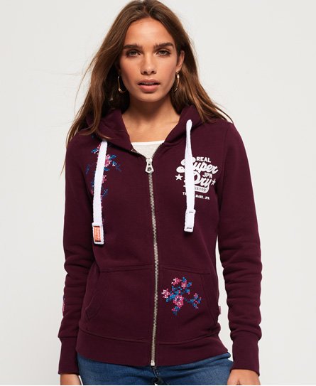 Superdry Cross Stitch-hettegenser med glidelås Cross Stitch-hettegenser med glidelås