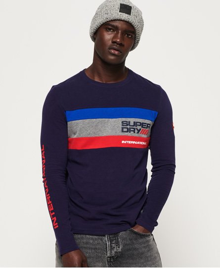 Superdry Trophy Tri Colour Long Sleeve T-Shirt Trophy Tri Colour Long Sleeve T-Shirt