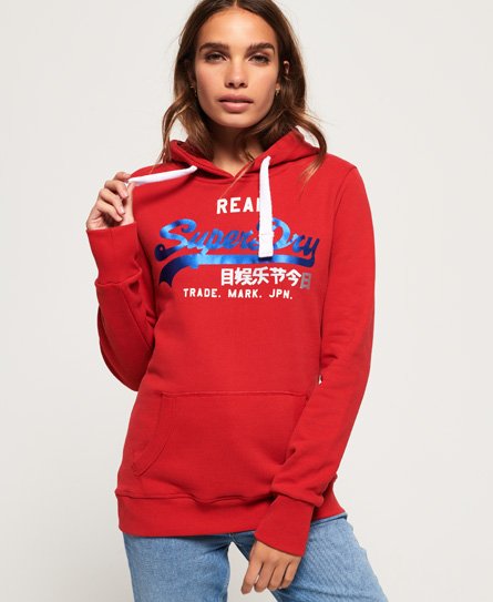 Superdry Vintage Logo Bonded Satin Hoodie Vintage Logo Bonded Satin Hoodie