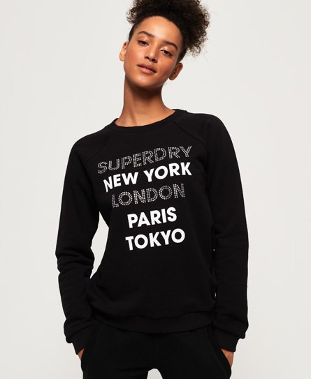 Superdry Sudadera con cuello redondo y strass Lis Sudadera con cuello redondo y strass Lis