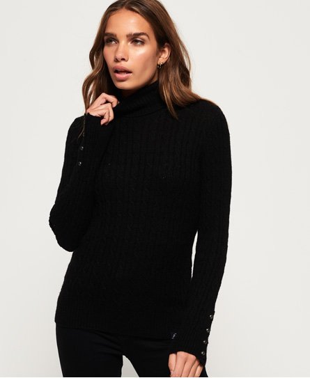 Superdry Croyde Roll Neck -palmikkoneulepusero Croyde Roll Neck -palmikkoneulepusero